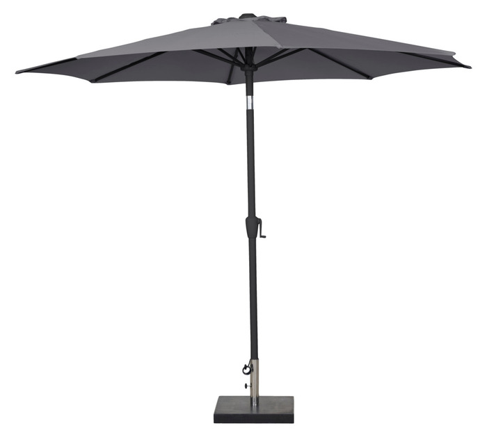 Parasol m/krank og tilt grå Ø300 x H247 cm - Sunlife